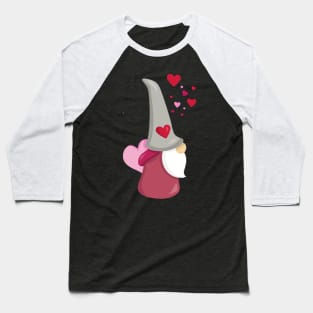 Valentine's Day Gnome, Cute Gnome, Beard, Hearts Baseball T-Shirt